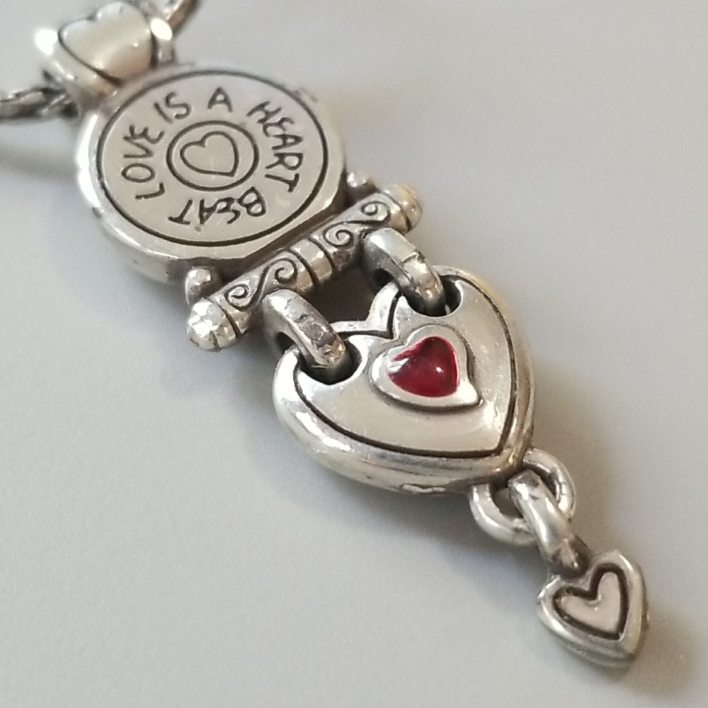 $52 Brighton "Love Is A Heartbeat" Retired Message Pendant ❤️